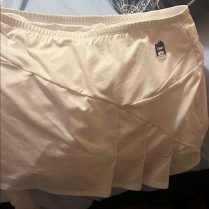 Stylish White Skirt with Logo Detail